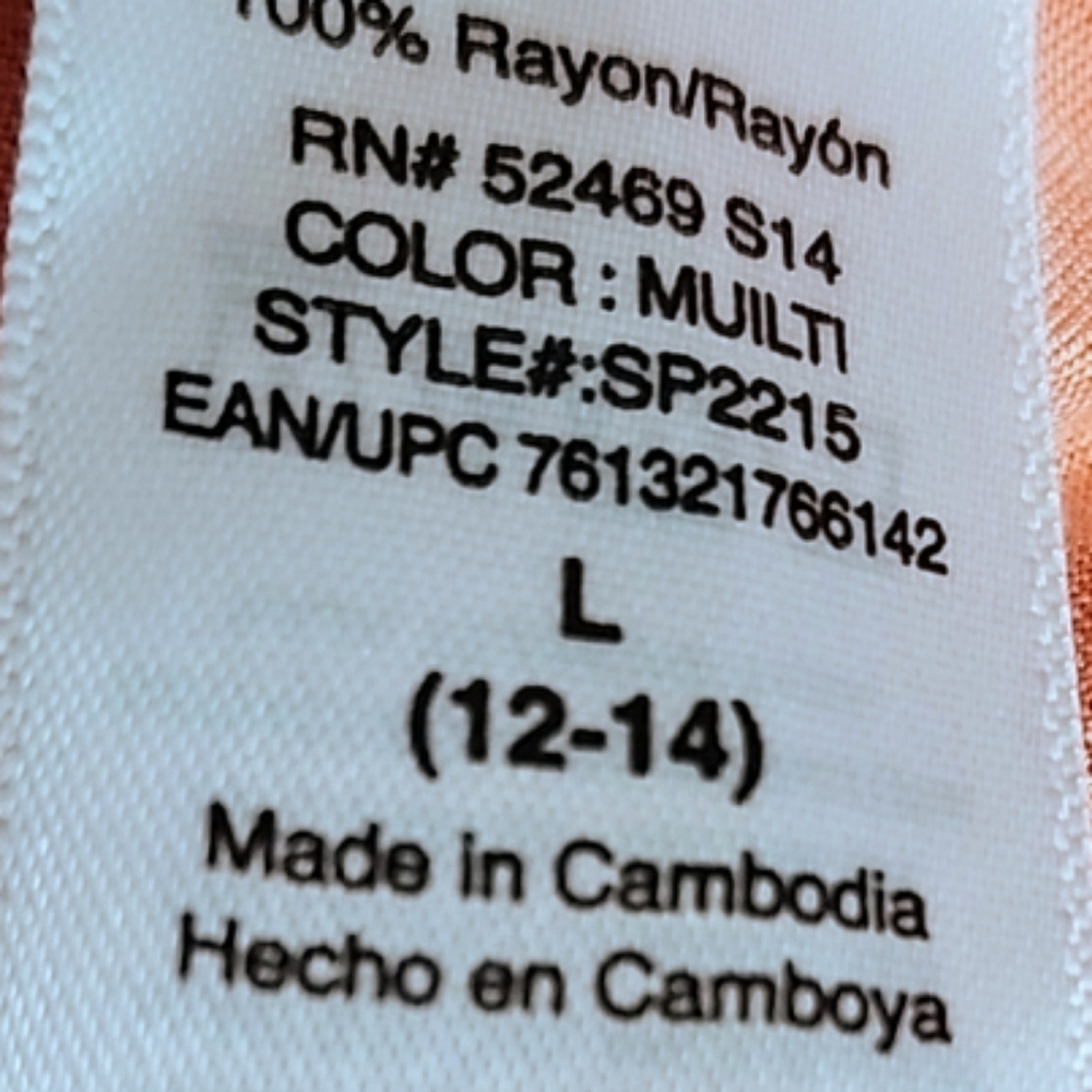Linea Donatella L Orange Pink Off Shoulder Rayon Blend Breathable Maxi Sundress - Picture 4 of 5